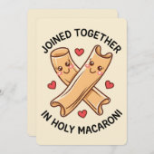 Invitation Uni Dans Un Macaroni Sacré Mariage Drôle (Devant / Derrière)