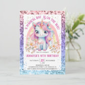 Invitation Unicorn 10e anniversaire Parties scintillant d'or (Debout devant)