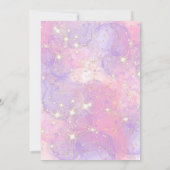 Invitation Unicorn 10ème anniversaire fête fille rose violet (Dos)