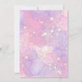 Invitation Unicorn 1er anniversaire fille pourpre rose arc-en (Dos)