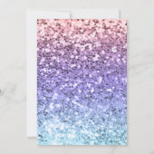 Invitation Unicorn 1er anniversaire fille rose arc-en-ciel Pa (Dos)