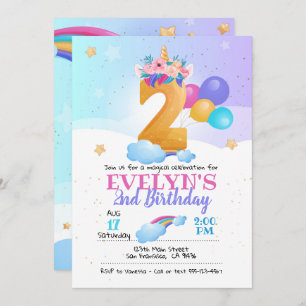Invitation Unicorn, 2e anniversaire de l'Unicorn