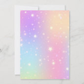 Invitation Unicorn 2e anniversaire Gold Pink Magical Rainbow (Dos)