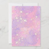 Invitation Unicorn 2e fête d'anniversaire fille Blush rose & (Dos)