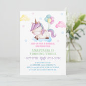 Invitation Unicorn 3ème anniversaire Magique Party (Debout devant)