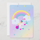 Invitation Unicorn 4 Anniversaire personnalisable (Dos)