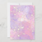 Invitation Unicorn 4e anniversaire fille rose floral arc-en-c (Dos)