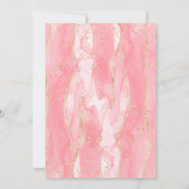 Invitation Unicorn 4e anniversaire fille rose or arc-en-ciel (Dos)