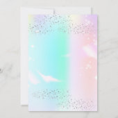 Invitation Unicorn 4th Birthday Four Ever Magical Rainbow  (Dos)