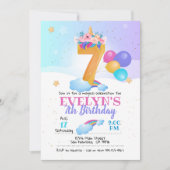 Invitation Unicorn, 7e anniversaire de la licorne (Devant)