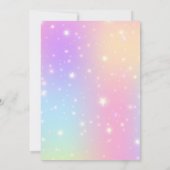 Invitation Unicorn 7e anniversaire Fairy Floral Arc en ciel e (Dos)