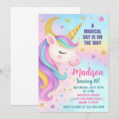 Invitation Unicorn Anniversaire (Devant / Derrière)