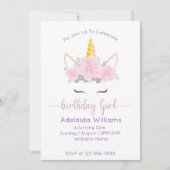 Invitation Unicorn Anniversaire fille (Devant)