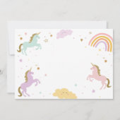 Invitation Unicorn Anniversaire Magique Arc-en-ciel Unicorn P (Dos)