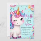 Invitation Unicorn Anniversaire Modèle de l'invitation (Devant)