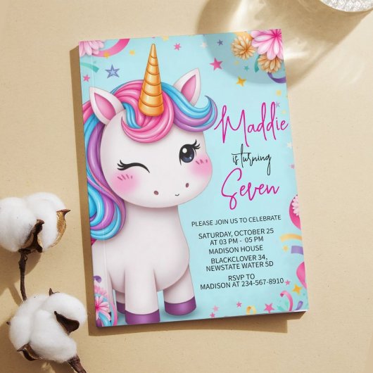 Invitation Unicorn Anniversaire Modèle de l'invitation