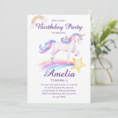 Invitation Unicorn Anniversaire Rainbow Unicorn Anniversaire (Debout devant)