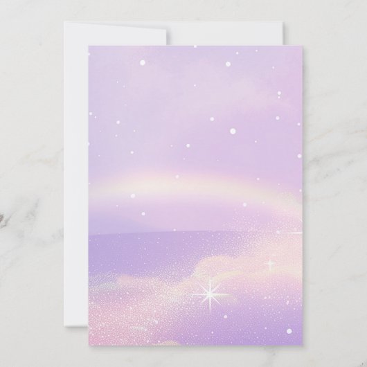 Invitation Unicorn arc-en-ciel magique fête d'anniversaire fi (Dos)