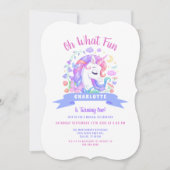 Invitation Unicorn Baby 1er anniversaire Magique Rainbow Part (Devant)