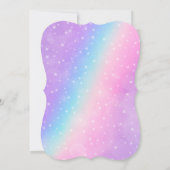 Invitation Unicorn Baby 1er anniversaire Magique Rainbow Part (Dos)