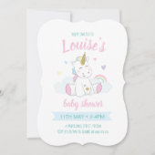 Invitation Unicorn baby shower Invitation, unicorn mignon (Devant)
