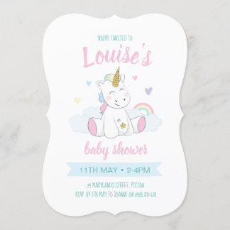 Invitation Unicorn baby shower Invitation, unicorn mignon
