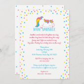 Invitation Unicorn Baby Sprinkl (Devant / Derrière)