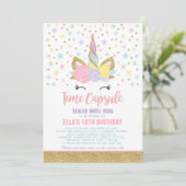 Invitation Unicorn Birthday Guestbook Time Capsule Avec Notes (Debout devant)