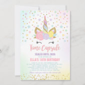 Invitation Unicorn Birthday Guestbook Time Capsule Avec Notes (Devant)