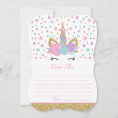 Invitation Unicorn Birthday Guestbook Time Capsule Avec Notes (Dos)