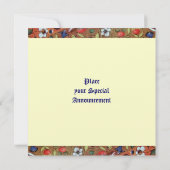 Invitation UNICORN, bleu marron blanc rouge argent (Dos)