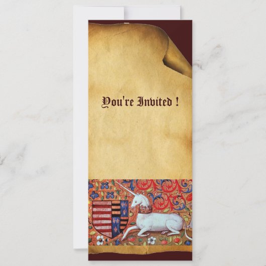 Invitation UNICORN, bleu marron blanc rouge camarade (Devant)