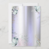 Invitation Unicorn Bleu Papillons Violet Metallday (Dos)