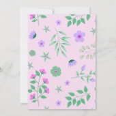 Invitation Unicorn C'Est Une Fille Rose Baby shower Invitatio (Dos)