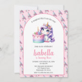 Invitation Unicorn Cute Magique fête d'anniversaire (Devant)