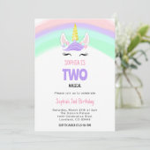 Invitation Unicorn Deux Anniversaire Magique (Debout devant)