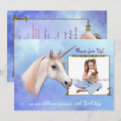 Invitation Unicorn Dreams 12ème anniversaire (Devant / Derrière)