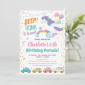 Invitation Unicorn Drive Through Girl Birthday Parade (Parade (Debout devant)