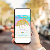 Invitation Unicorn et Rainbow Pastel Unicorn Birthday Invita
