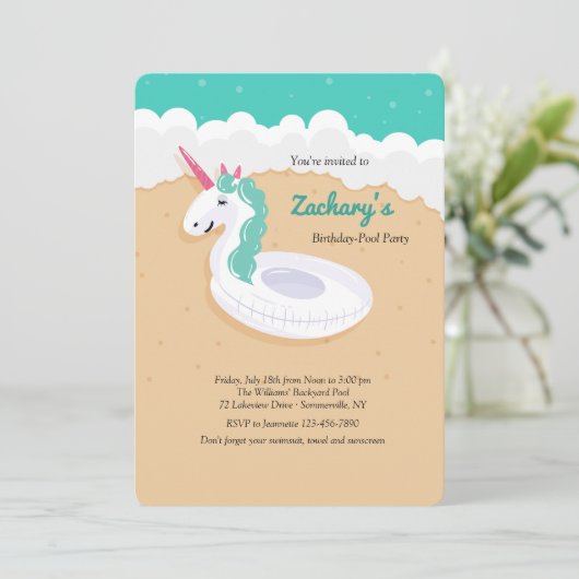 Invitation Unicorn Float (Debout devant)