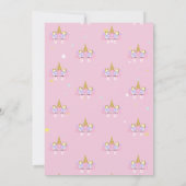 Invitation Unicorn Floral Crown Rainbow Hearts Étoiles Annive (Dos)