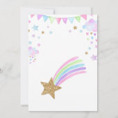 Invitation Unicorn Girl Magique Pastel Rainbow rose Anniversa (Dos)