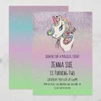 Unicorn Hand Drake Ombré fête d'anniversaire