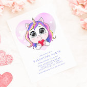Invitation Unicorn Heart Cute Valentine's Day Party