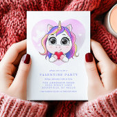 Invitation Unicorn Heart Cute Valentine's Day Party
