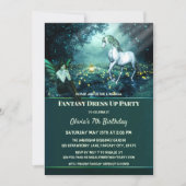 Invitation Unicorn Imaginaire habiller Anniversaire Fête Invi (Devant)