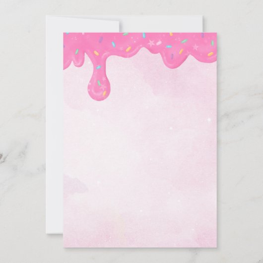 Invitation Unicorn inoubliable Donut Sweet 4e anniversaire en (Dos)