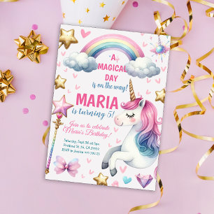 Invitation Unicorn Journée magique Pastel Anniversaire de enf