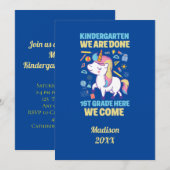 Invitation Unicorn Kindergarten Graduation 1ère année (Devant / Derrière)