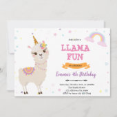 Invitation Unicorn llama (Devant)